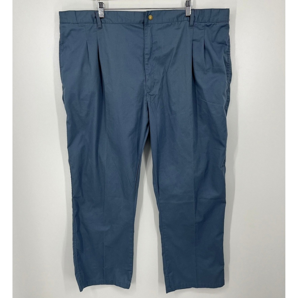 Haband Travelers Mens Blue Pleated Elastic Back Pants Style 048 Size 48M